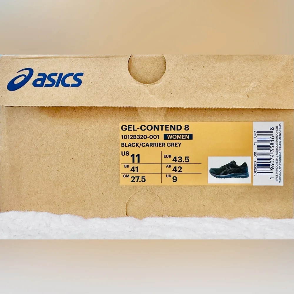 ASICS Gel-Contend 8 Women Running Shoes - Black/Carrier Grey, Size 11 - Picture 3 of 8